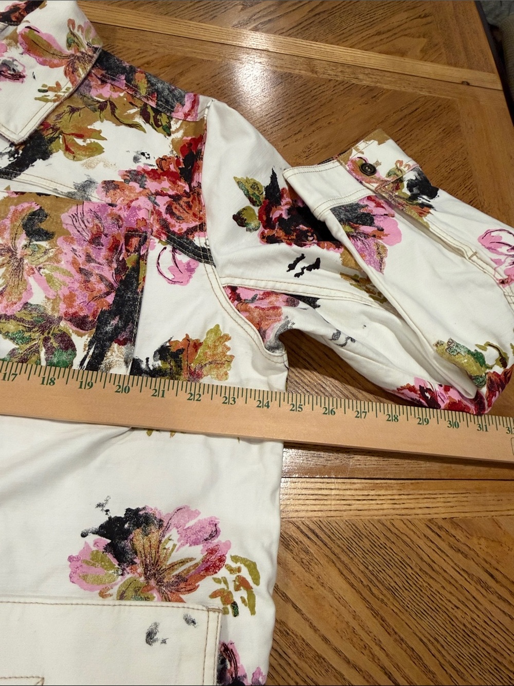 Anthropologie Pilcro The Wanderer Floral Utility Jacket White Multi Size XL - Picture 11 of 14